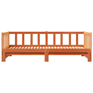 Utdragbar Dagbädd Vaxbrun 193.5 x 184 x 66 cm Massiv furu