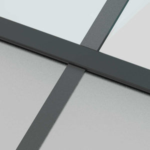 Skjutdörr med beslagssats svart 90x205 cm härdat glas