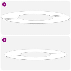 lämplig för Flat trädring Vit Ø30 / 60 cm Stål