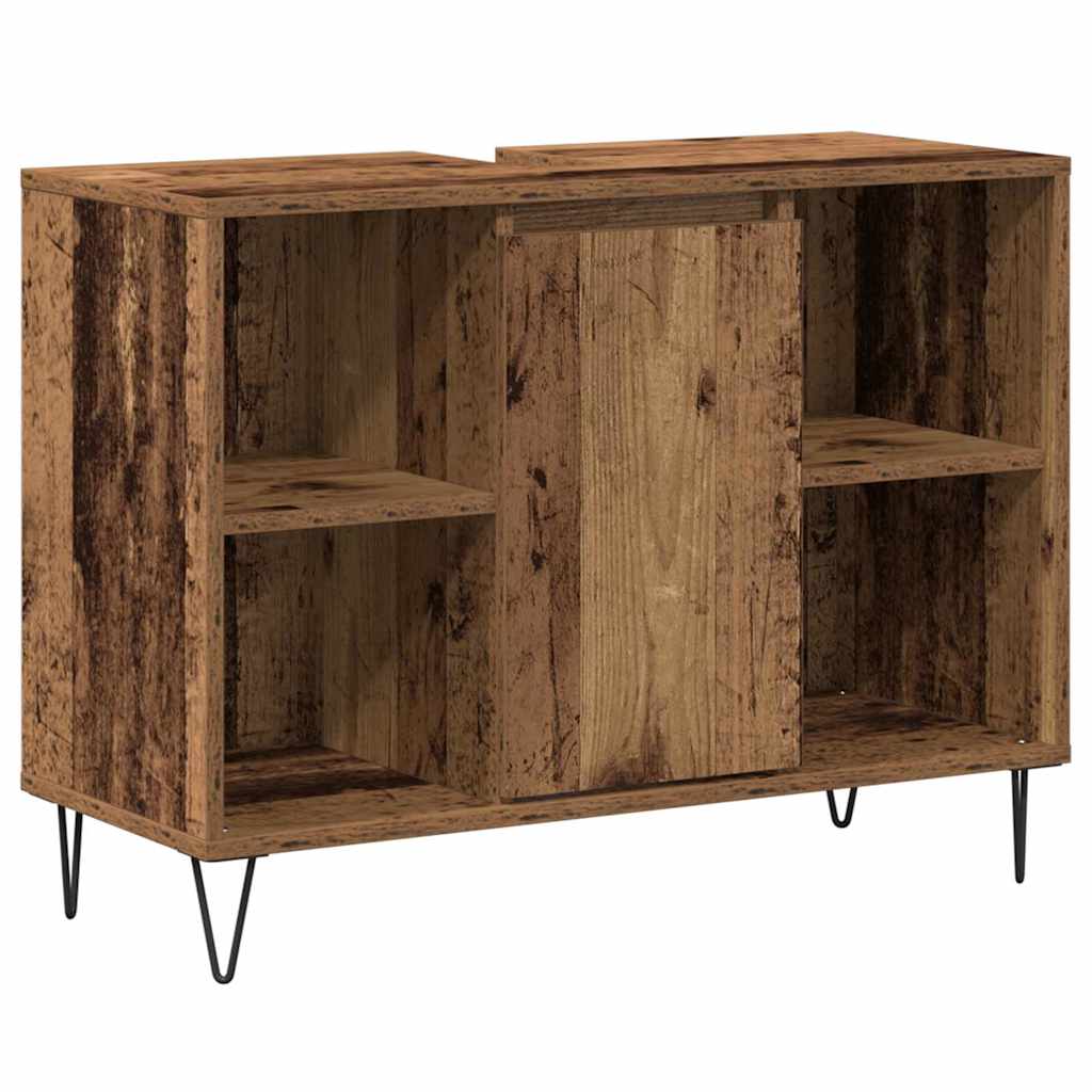Badrumsskåp Gammalt trä 80 x 33 x 60 cm Konstruerat trä