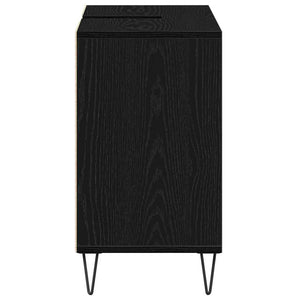 Badrumsskåp med hylla Svart 80 x 33 x 60 cm Konstruerat trä