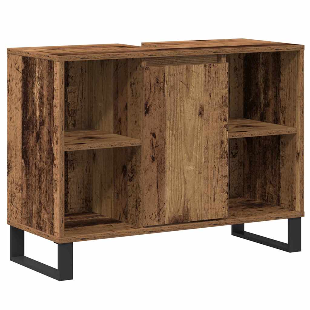 Badrumsskåp Gammalt trä 80 x 33 x 60 cm Konstruerat trä