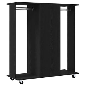 Garderob med hylla Svart ek 102 x 38 x 110 cm Konstruerat trä