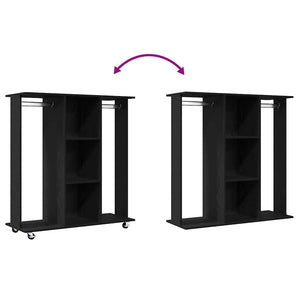 Garderob med hylla Svart ek 102 x 38 x 110 cm Konstruerat trä