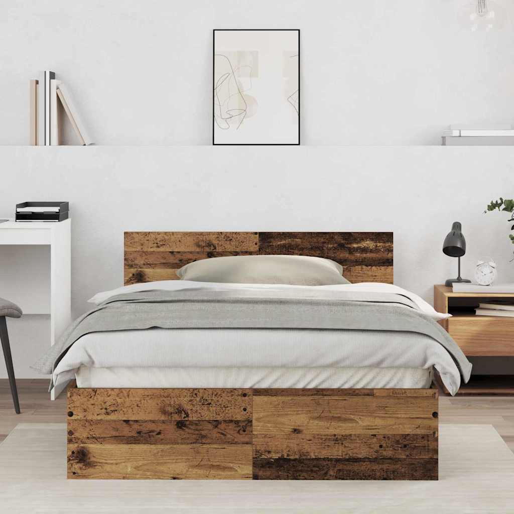 Sängram Gammalt trä 193 x 125 x 70 cm Konstruerat trä