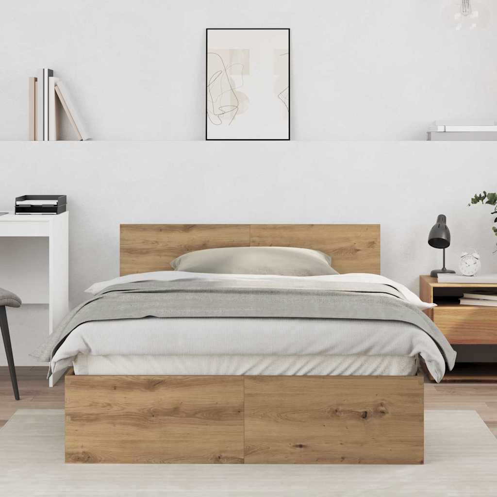 Sängram Artisan Ek 193 x 125 x 70 cm Konstruerat trä