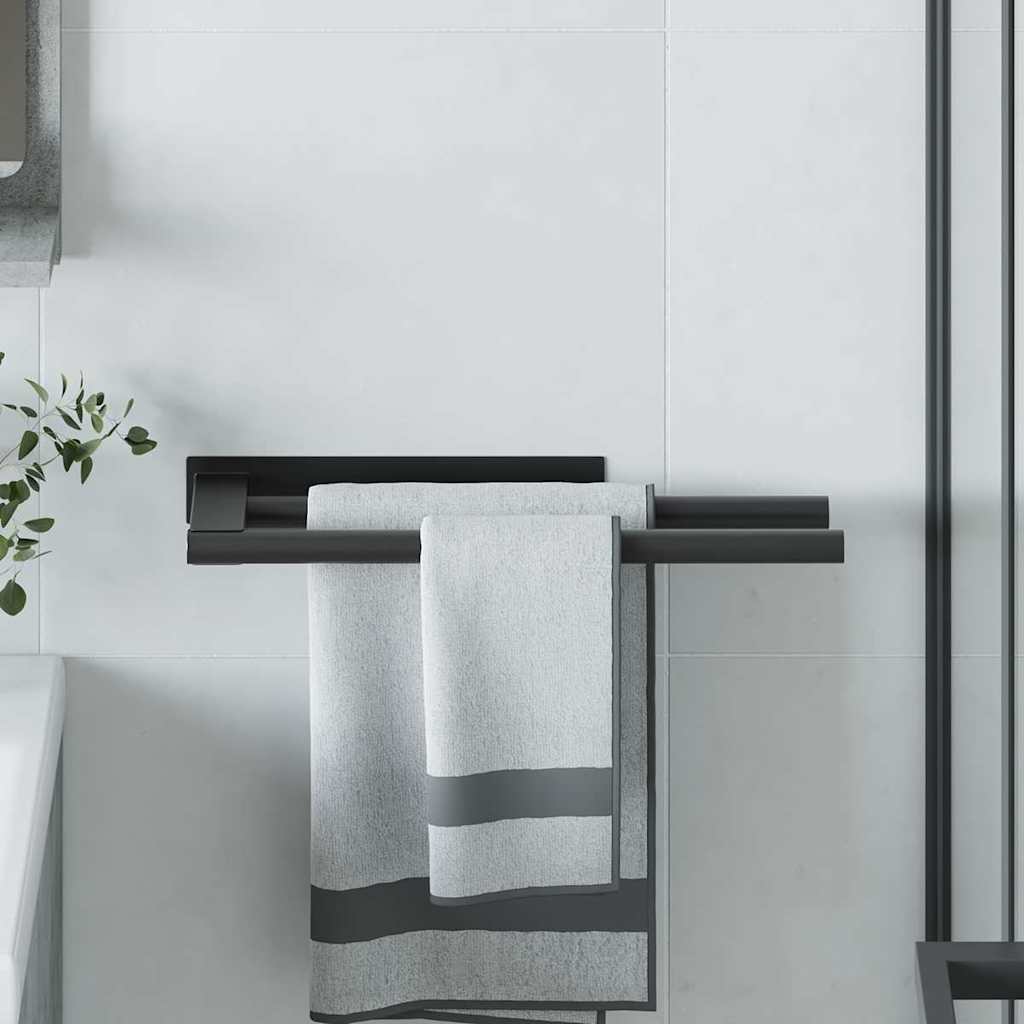 Handdukshållare Svart 40 x 9 x 4 cm Rostfritt stål