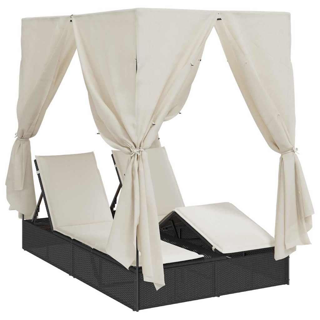 Dubbel solstol Varmvit 205 x 129 x 200 cm konstrotting