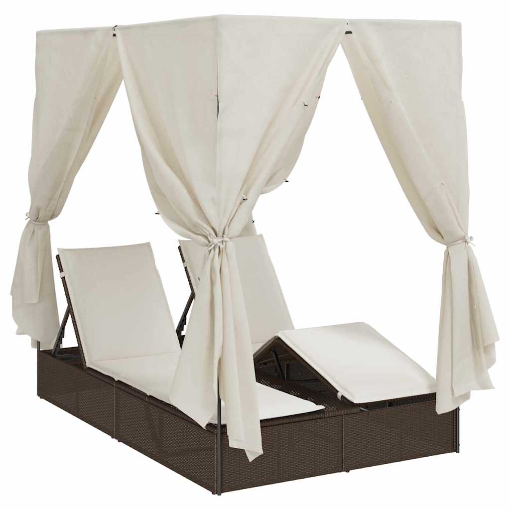 Dubbel solstol Varmvit 205 x 129 x 200 cm konstrotting