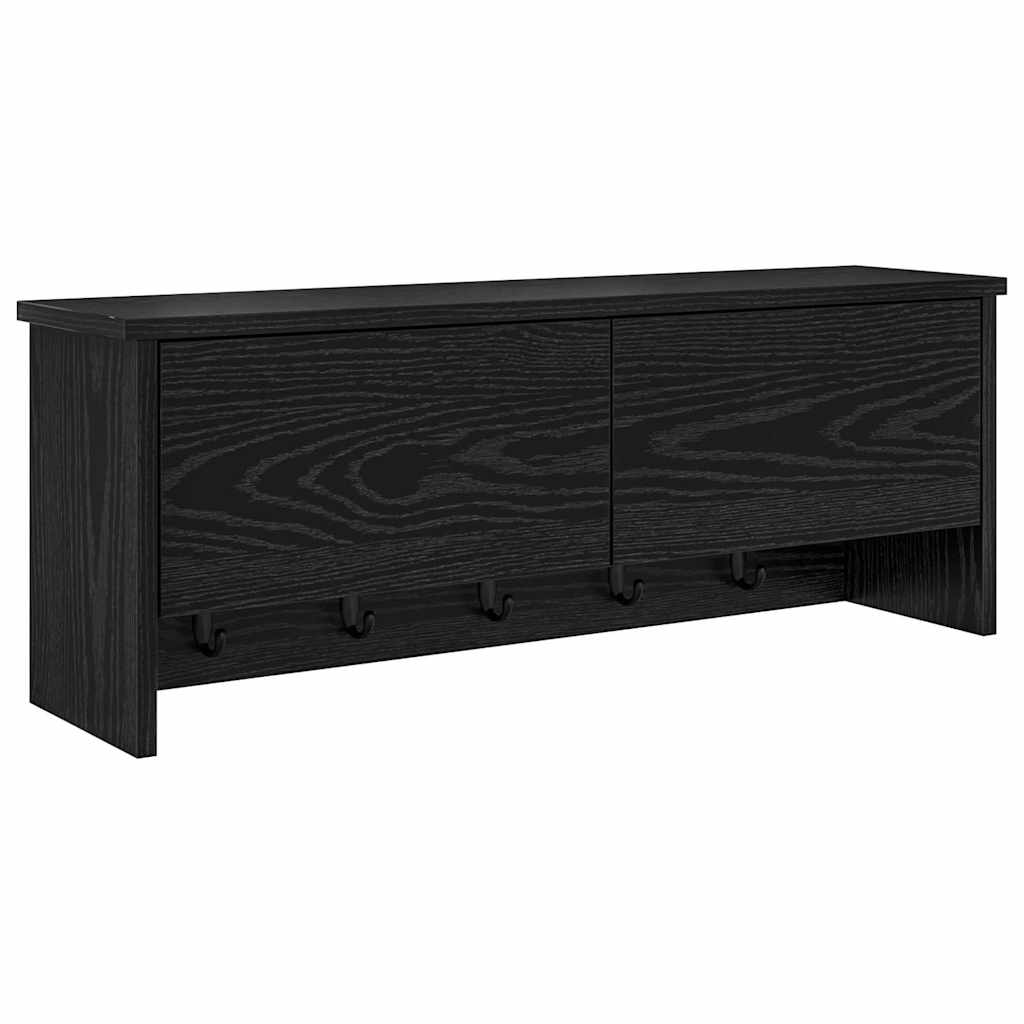 Väggmonterad Klädhängare Väggmonterat Svart Ek 80 x 20 x 30 cm