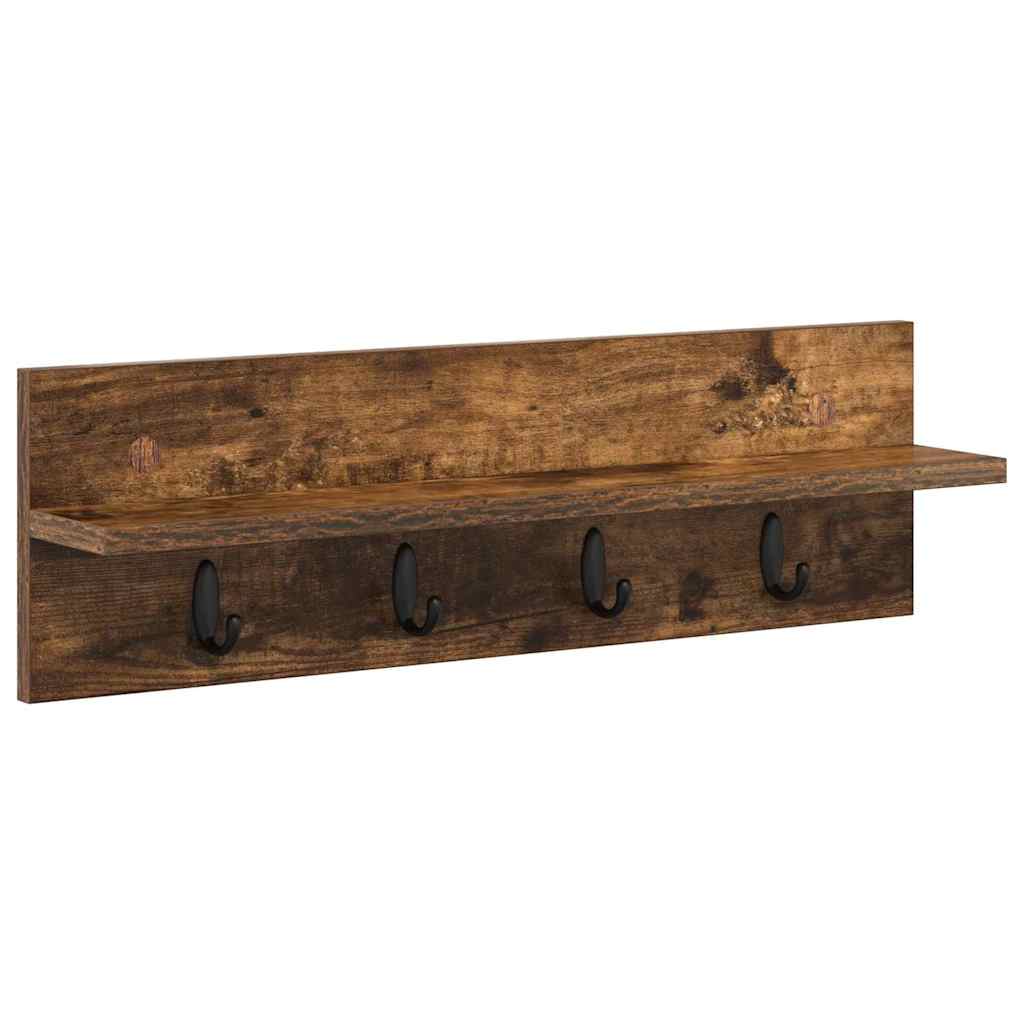 Väggmonterad Klädhängare Väggmonterat Rökt ek 60 x 10,5 x 18 cm