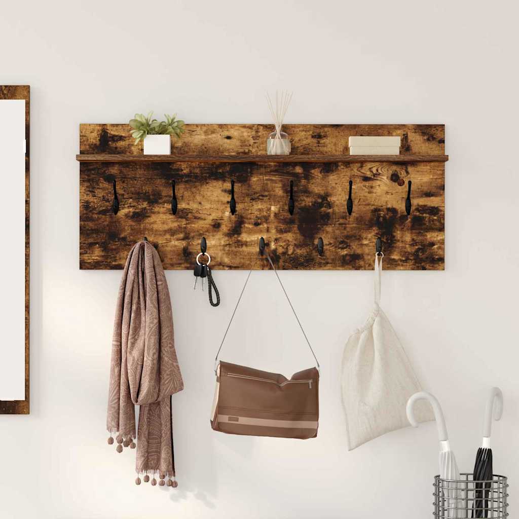 Väggmonterad Klädhängare Väggmonterat Rökt ek 100 x 40 x 12 cm