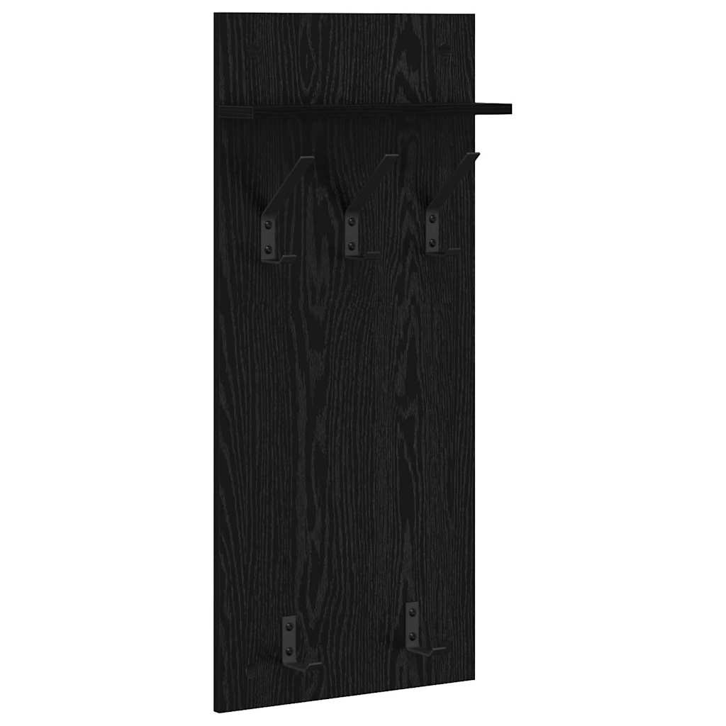 Väggmonterad Klädhängare Väggmonterat Svart Ek 40 x 10 x 90 cm