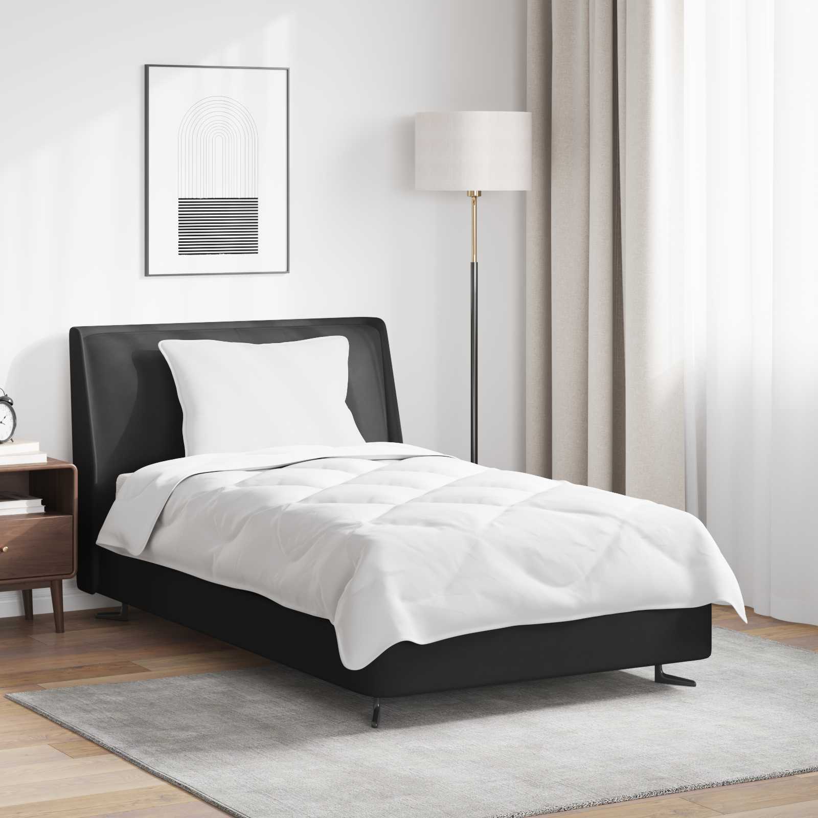 Duntäcke med kudde 2 pcs Vit Mikrofiber