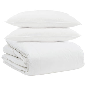 Täckeset med kudde 3 pcs Vit Dunfjäder