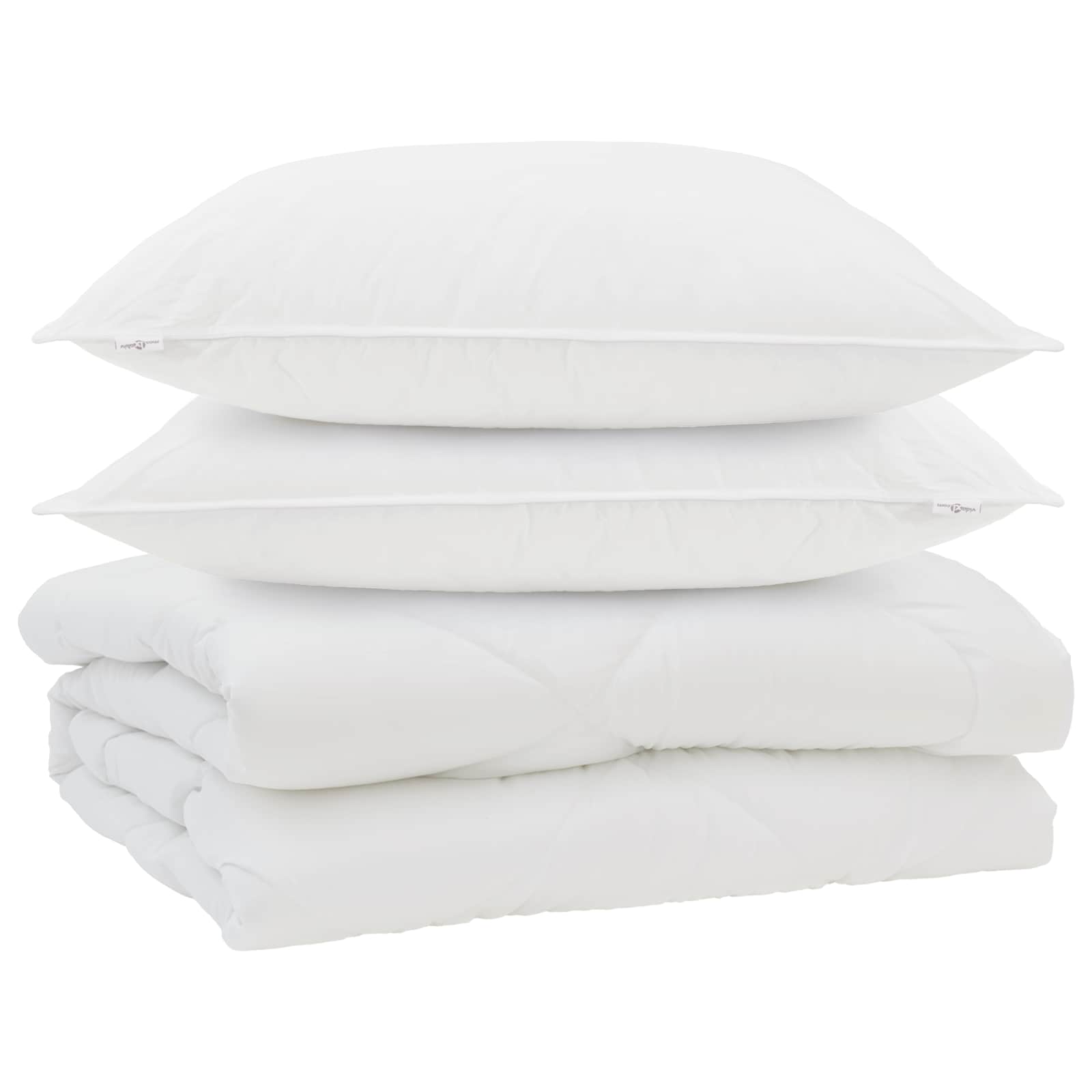 Duntäcke med kudde 3 pcs Vit Mikrofiber