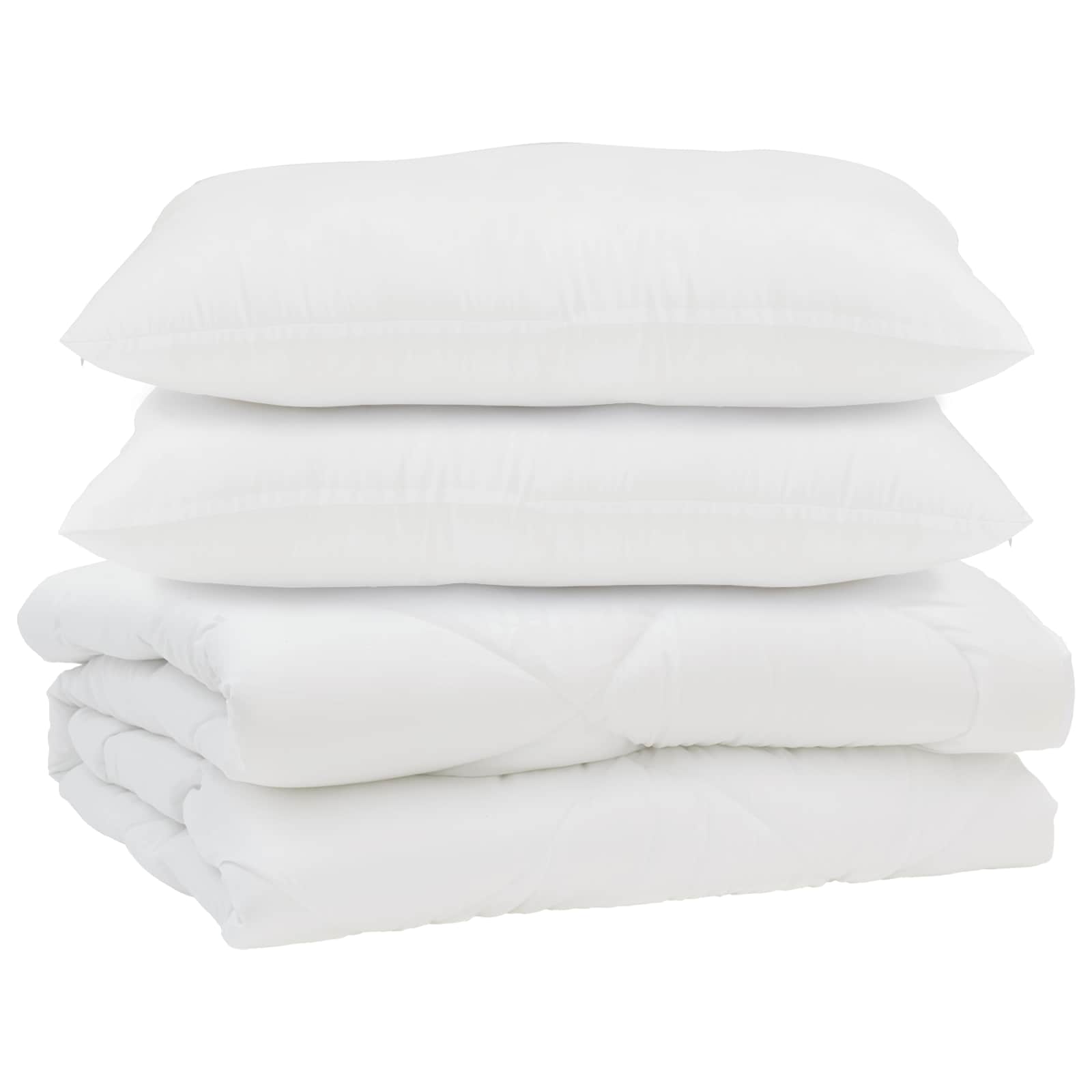 Duntäcke med kudde 3 pcs Vit Mikrofiber