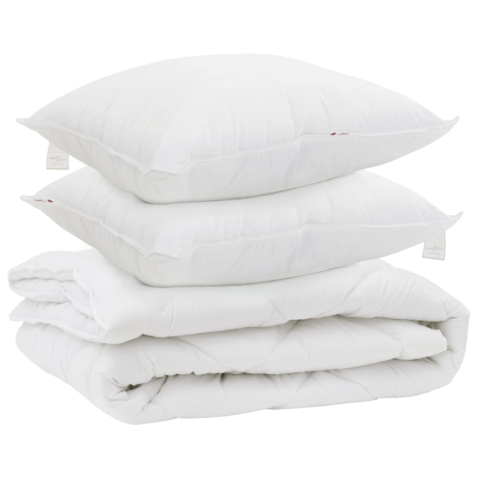All-säsong Duvet med kudde 3 pcs Vit Mikrofiber