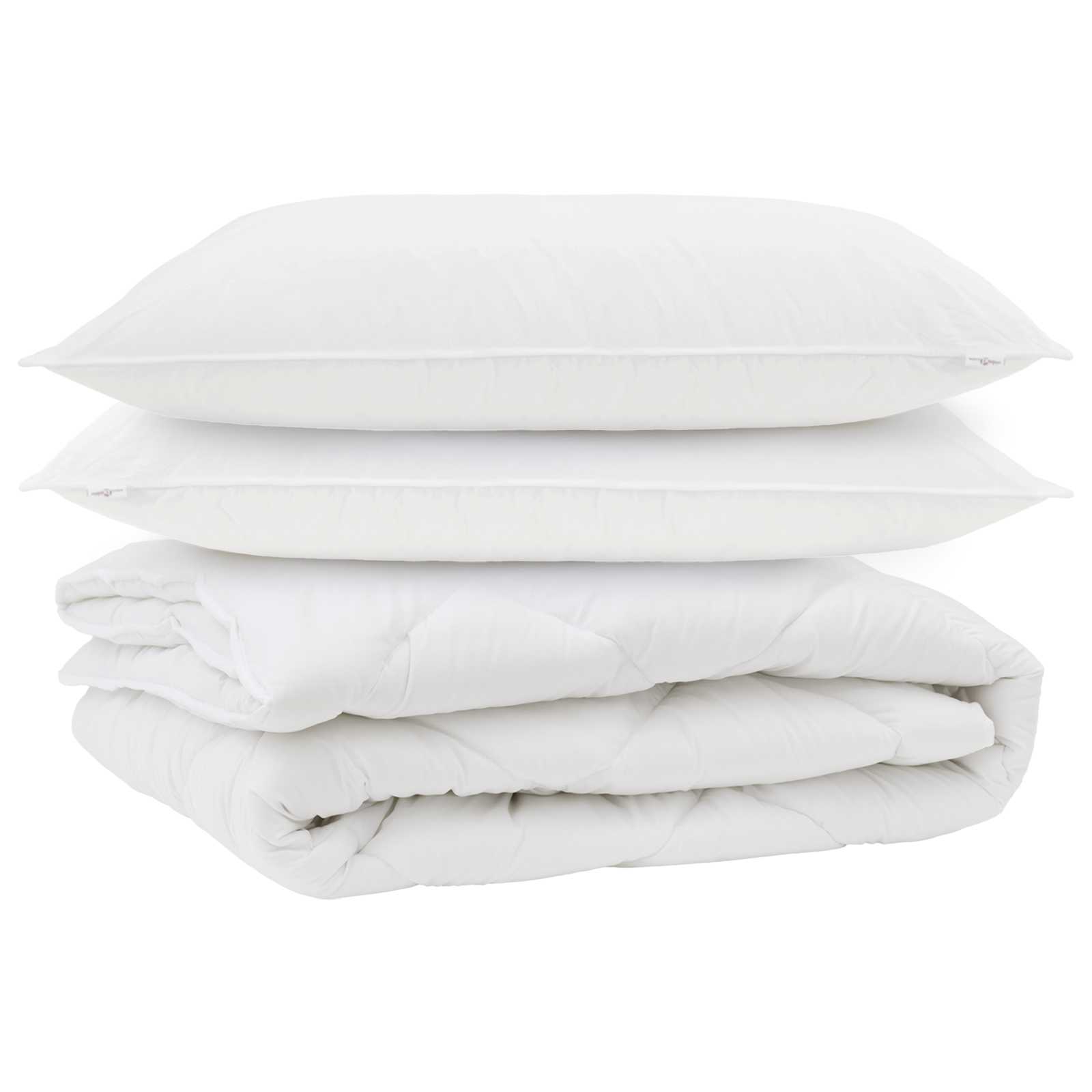 All-säsong Duvet med kudde 3 pcs Vit Mikrofiber