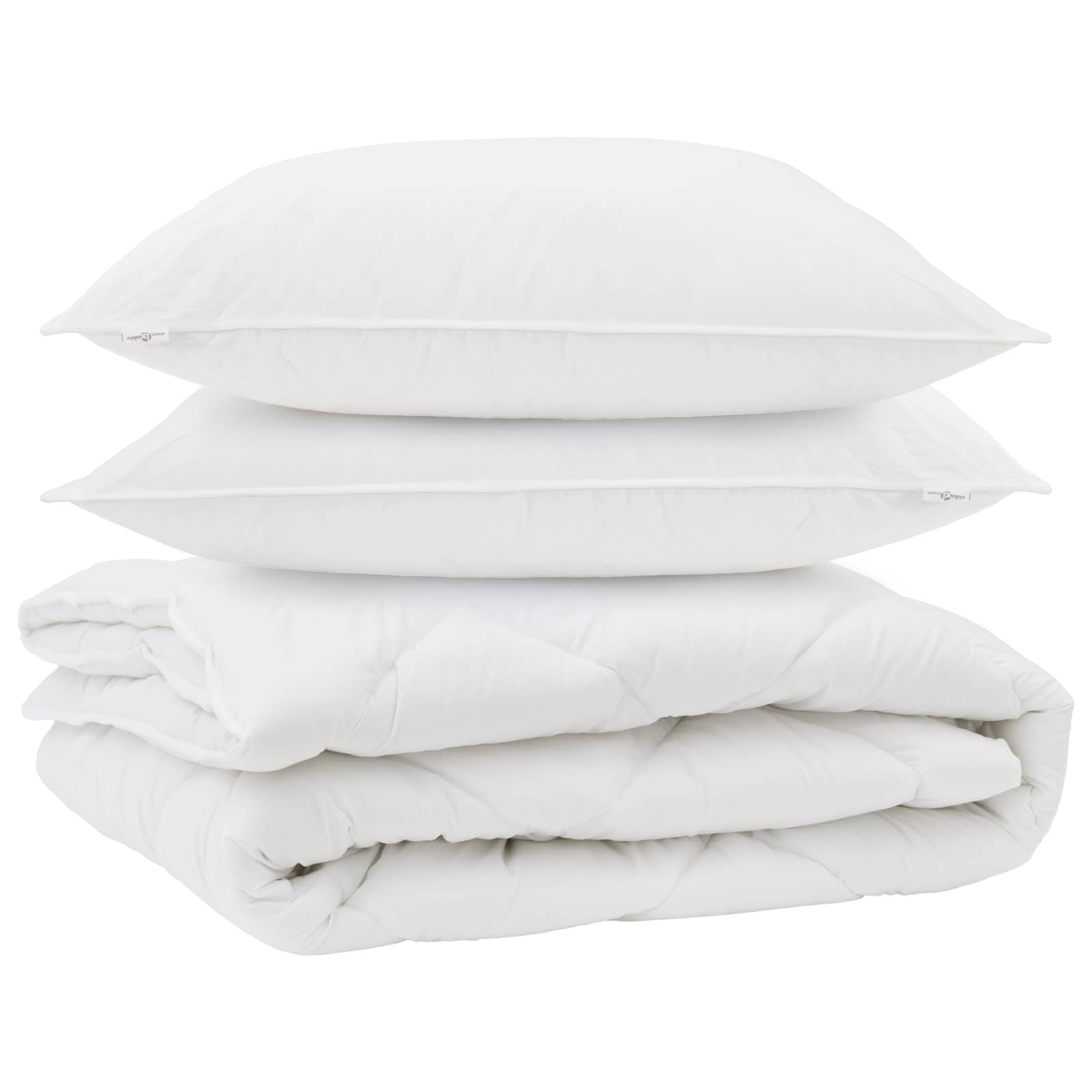 All-säsong Duvet med kudde 3 pcs Vit Mikrofiber