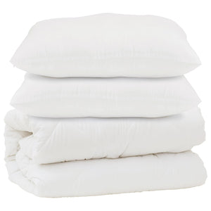 Duntäcke med kudde 3 pcs Vit Mikrofiber