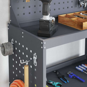 Verktygsvagn med hjul Antracit 65 x 35 x 111 cm Kallvalsat stål