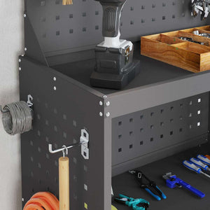 Verktygsvagn med hylla Svart 65 x 35 x 111 cm Kallvalsat stål