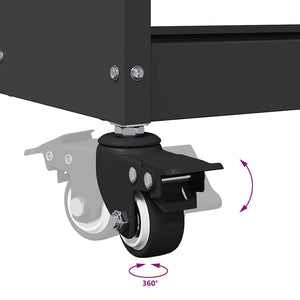 Verktygsvagn med hylla Svart 65 x 35 x 111 cm Kallvalsat stål