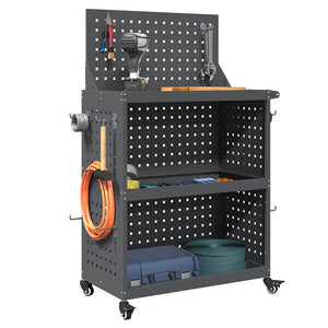 Verktygsvagn med hjul Antracit 65 x 35 x 111 cm Kallvalsat stål