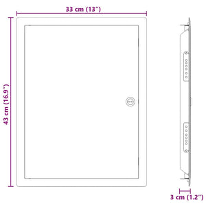 Åtkomstpanel Vit 43 x 33 x 3 cm Stål