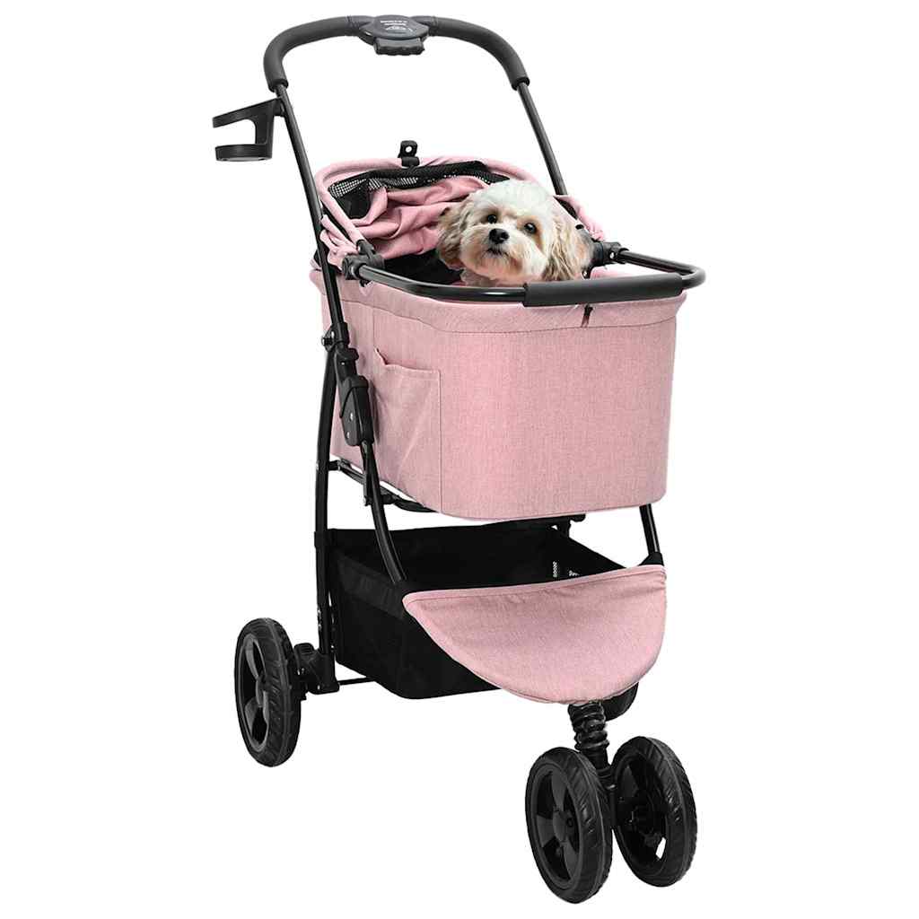 Hopfällbar hundvagn Justerbar Rosa 78 x 54 x 101 cm Polyester