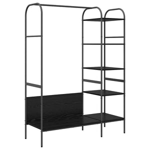 Klädhängare med hylla Svart 120 x 44 x 160 cm Konstruerat trä