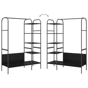 Klädhängare med hylla Svart 120 x 44 x 160 cm Konstruerat trä