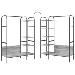 Klädhängare med hylla Grå 120 x 44 x 160 cm Konstruerat trä