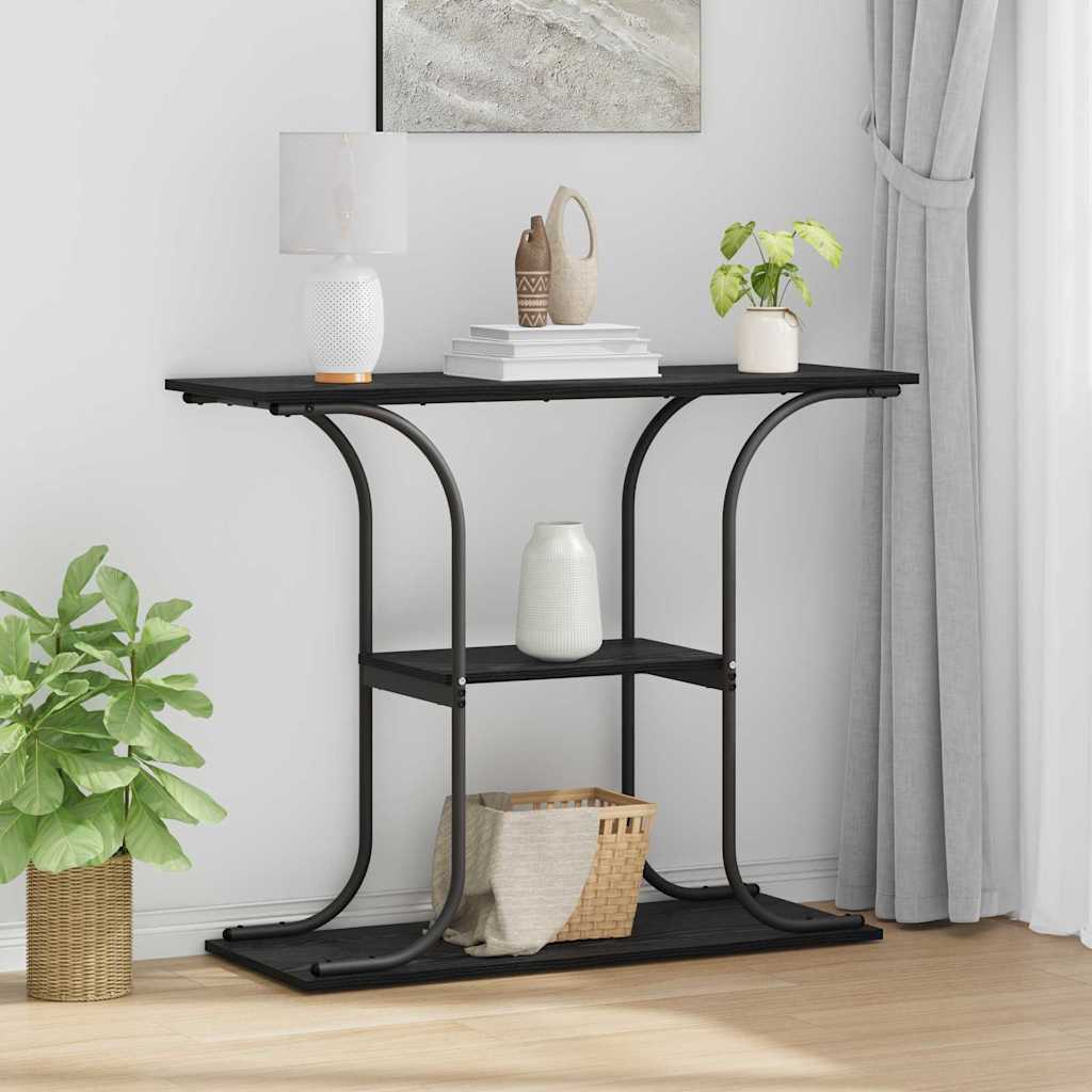Konsolbord Svart Ek 101 x 35 x 80,5 cm Konstruerat trä