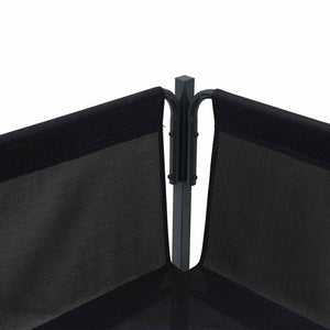 Trädgårdsoffset med kudde 7 pcs Svart Stål