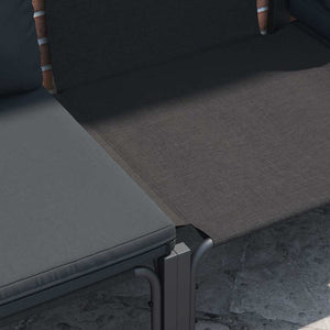 Trädgårdsoffset med kudde 7 pcs Svart Stål