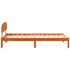 Sängram med huvudgavel Vaxbrun 90 x 200 cm Massiv furu