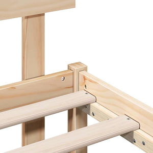 Sängram med huvudgavel Brun 90 x 190 cm Massivt tallträ