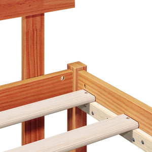 Sängram med huvudgavel Brun 75 x 190 cm Massivt tallträ