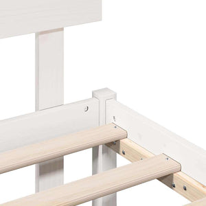 Sängram med huvudgavel Vit 180 x 200 cm Massivt tallträ