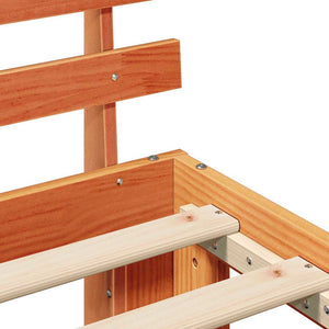 Sängram med huvudgavel Vaxbrun 100 x 200 cm Massiv furu