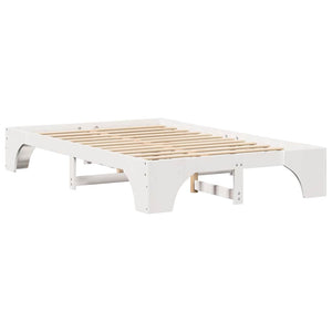 Sängram Vit 140 x 190 cm Massiv furu