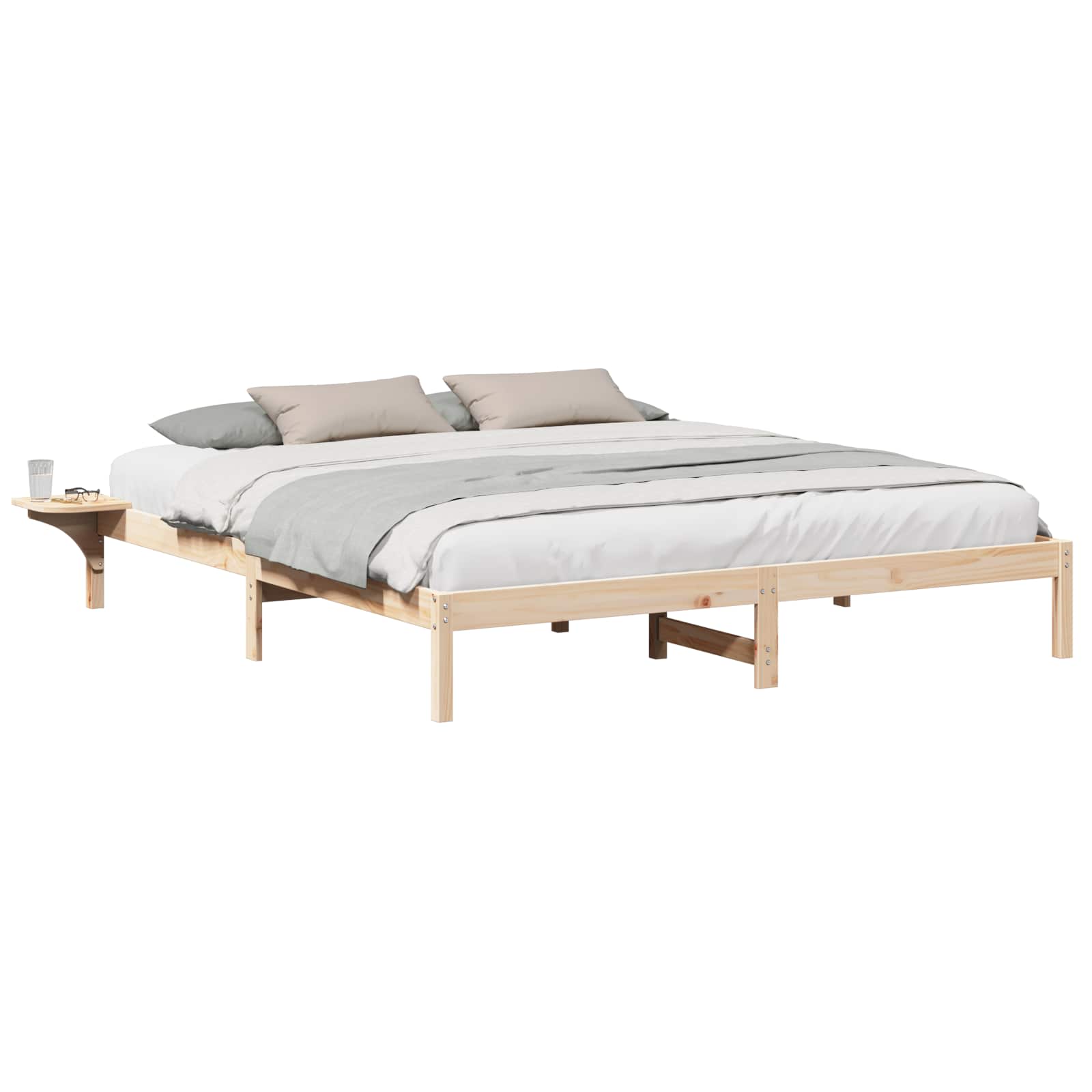 Sängram Naturfärg 200 x 200 cm Massiv furu