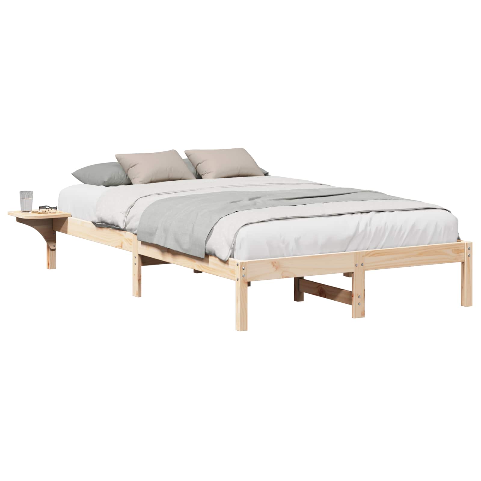 Sängram Naturfärg 135 x 190 cm Massiv furu
