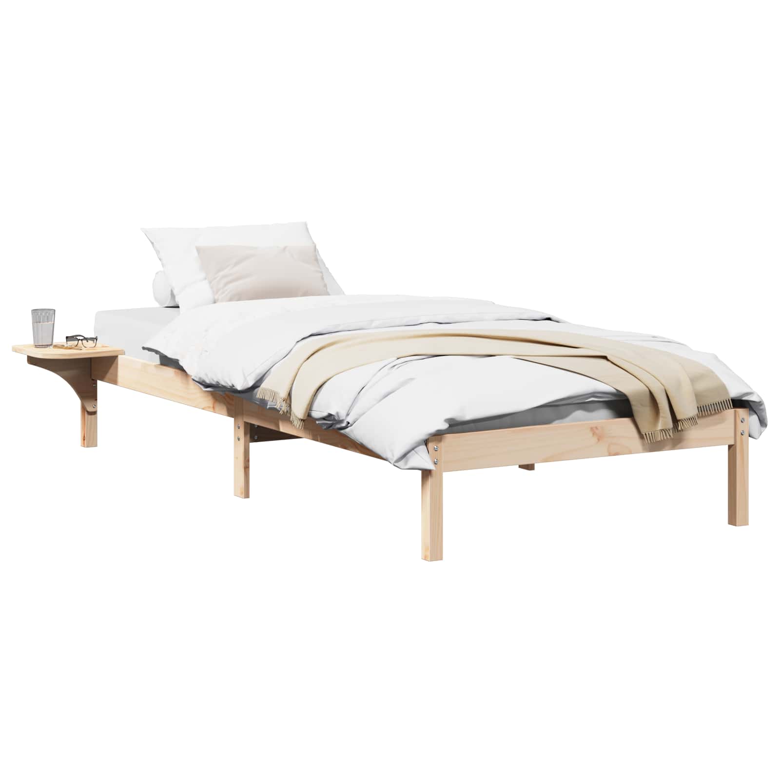 Sängram Naturfärg 90 x 190 cm Massiv furu