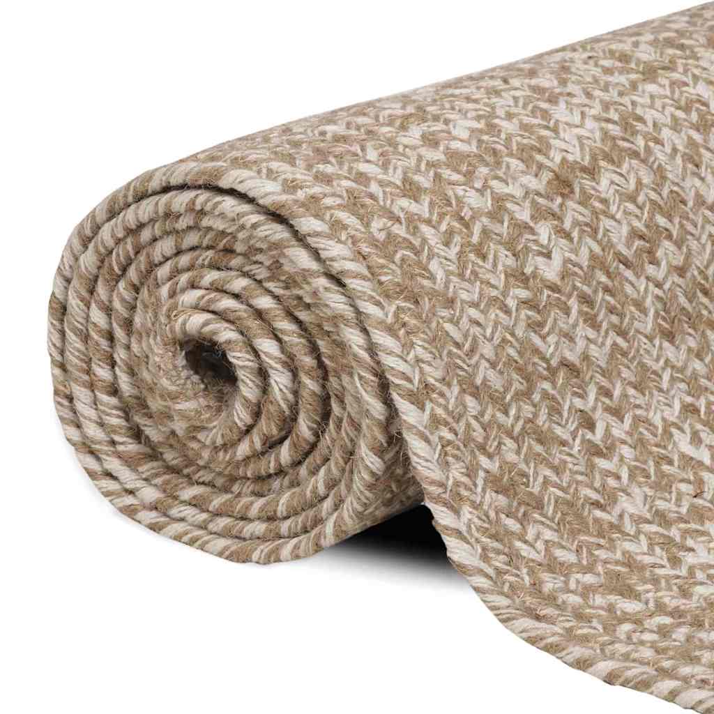 Områdesmatta Naturlig och vit 200 x 200 cm Jute