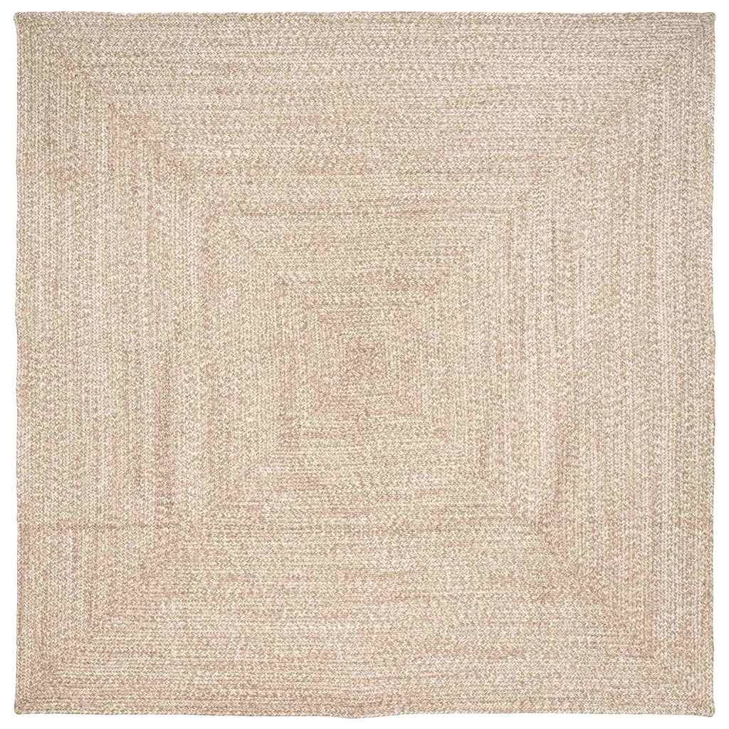 Områdesmatta Naturlig och vit 200 x 200 cm Jute