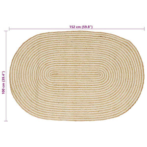 Matta Naturlig och vit 100 x 152 cm Jute