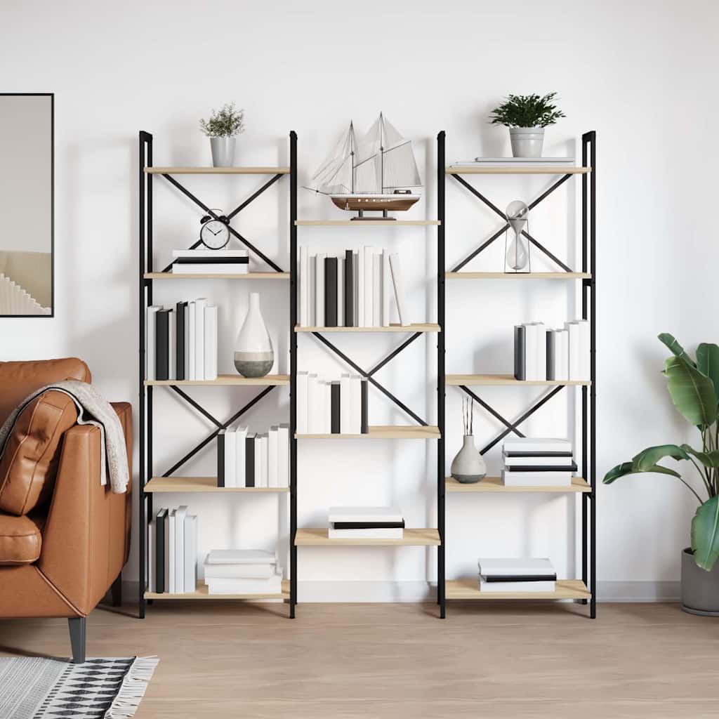Hyllsystem 156 x 25 x 167 cm Konstruerat trä Sonoma-ek